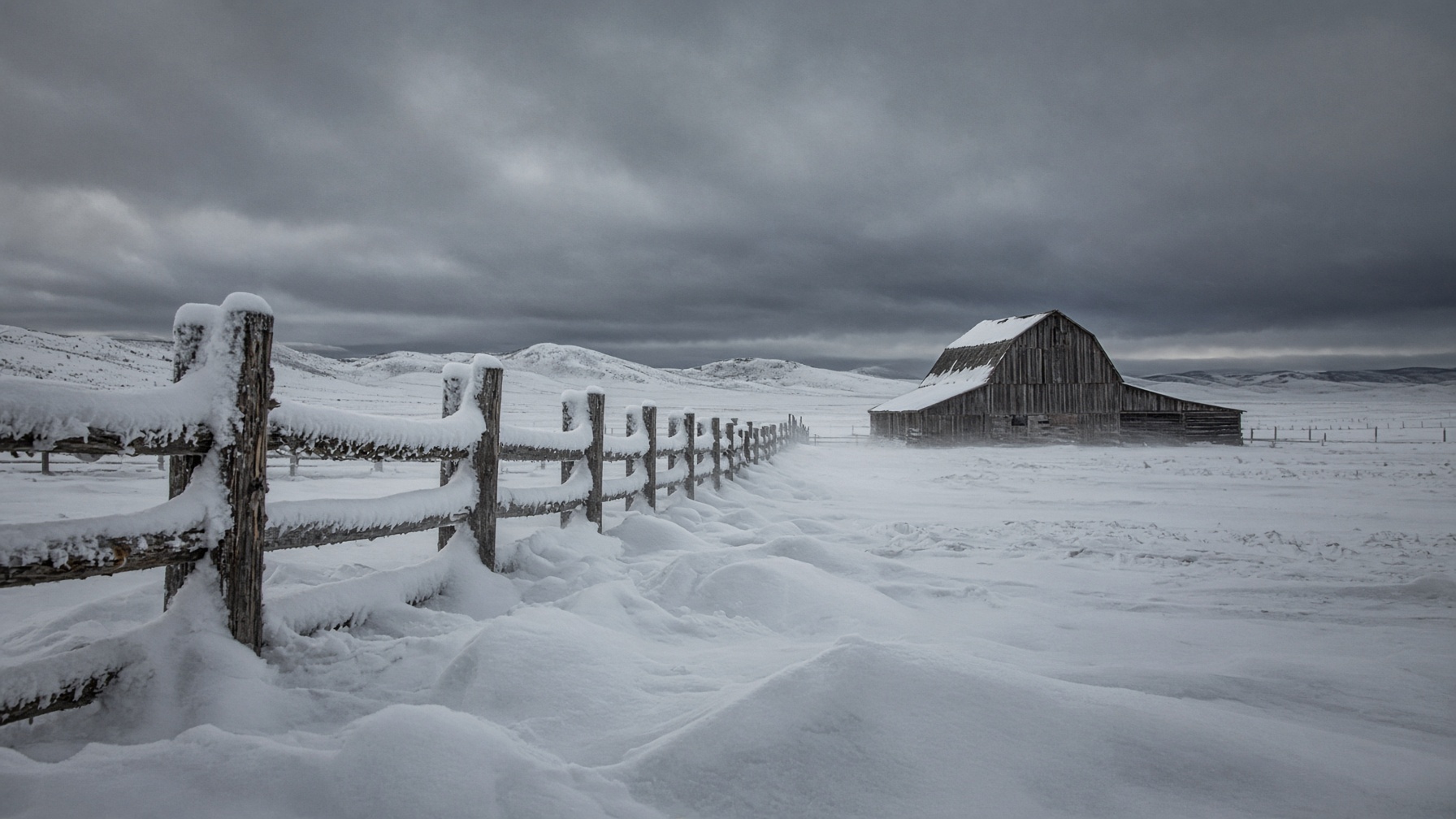 Winter auf der Ranch in Montana